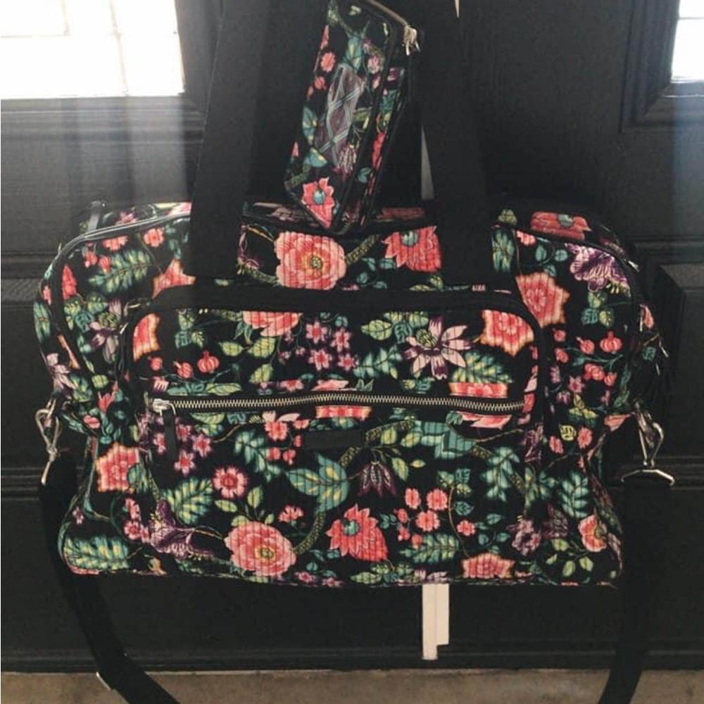 Vera Bradley tote, wristlet, key and card holder